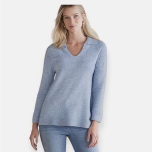 Soft Surroundings Alice Sweater in Dusty Blue Collar Neck Women’s size XL